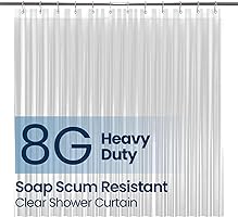 LiBa Bathroom Shower Curtain - Waterproof Plastic Shower Curtain Premium PEVA Non-Toxic with Rust Proof Grommets Clear...
